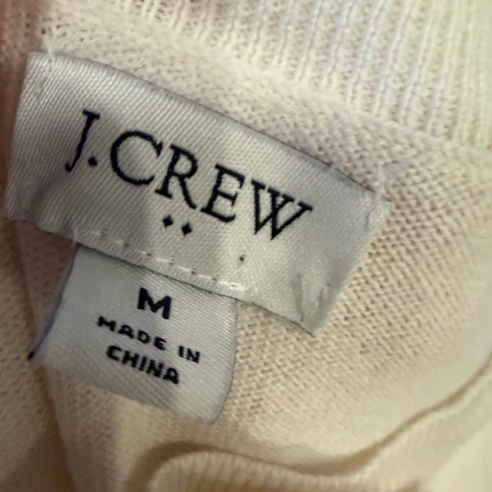 J. Crew Ivory Ruffle Rhinestone Sweater